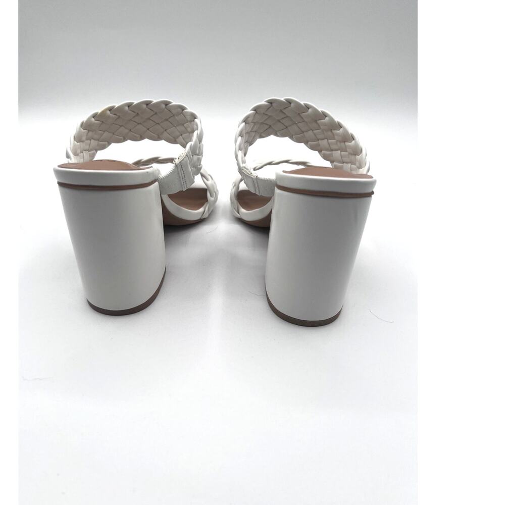 Journee Collection White Braided Chunky Heel Sandals - Picture 6 of 12